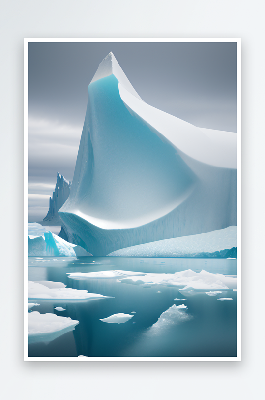 极地辉煌的逼真冰山肖像