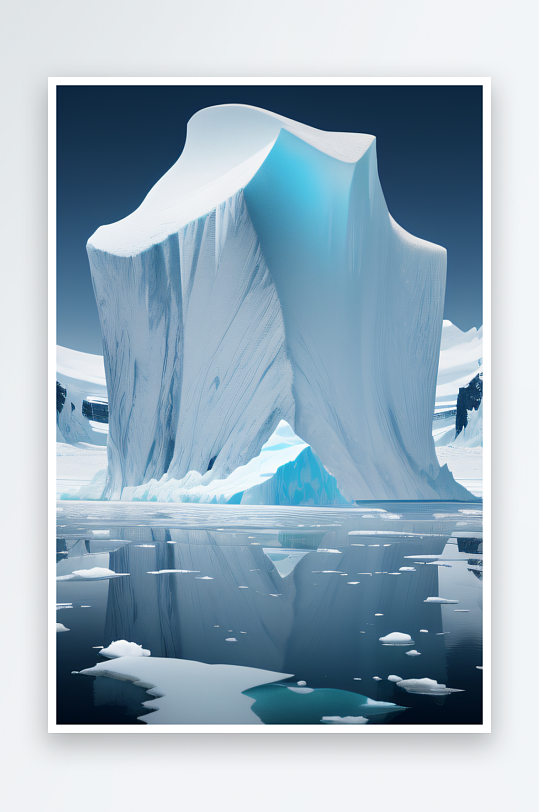 极地辉煌的逼真冰山肖像