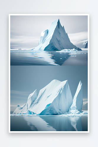 极地幻景的真实冰山构图