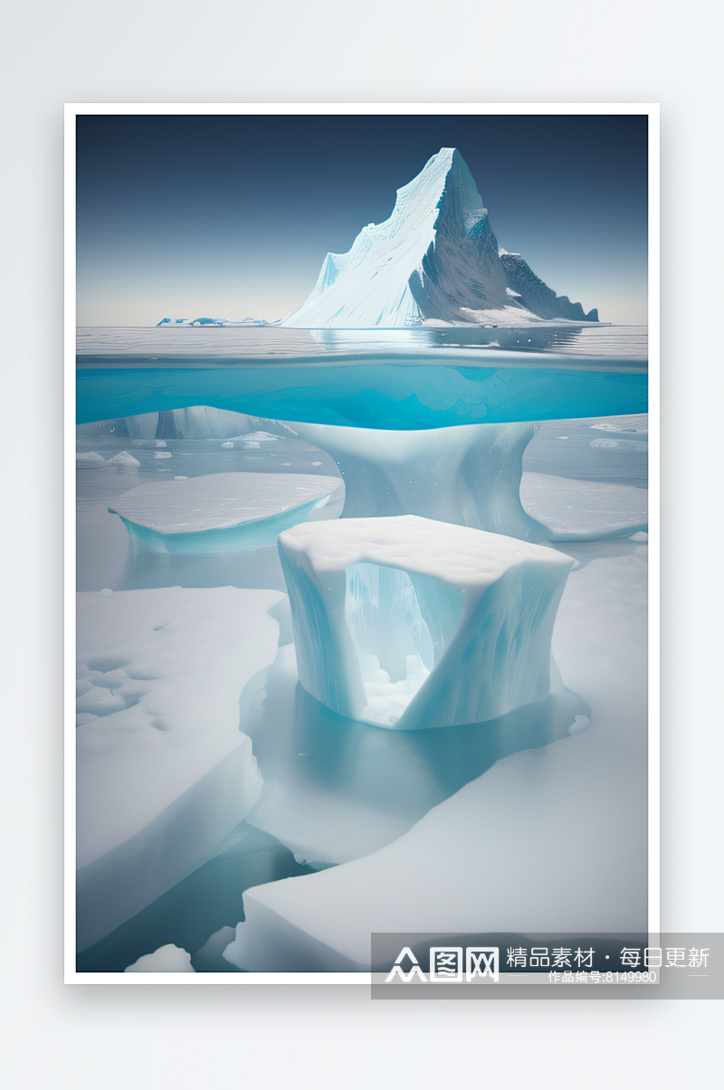 极地幻象的真实冰山肖像素材