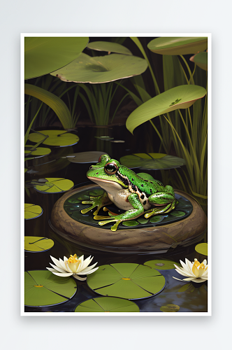 青蛙的绿色家园图案