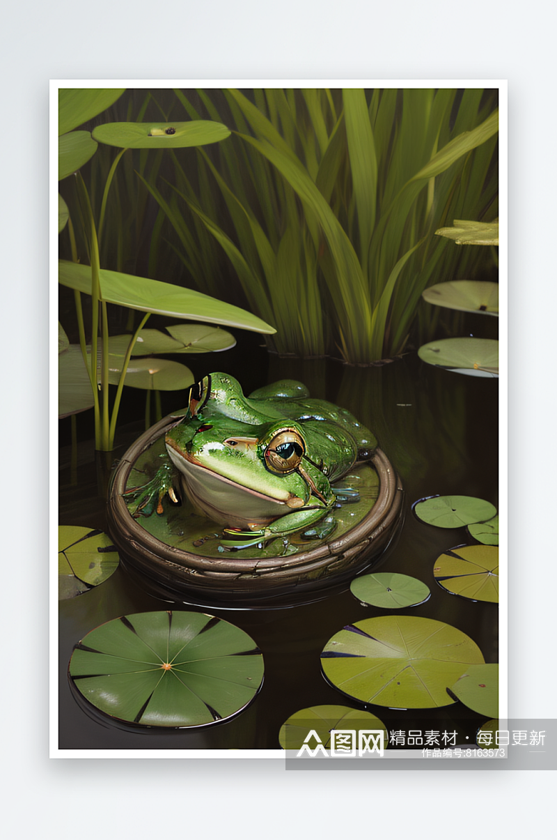 青蛙的绿色家园图案素材