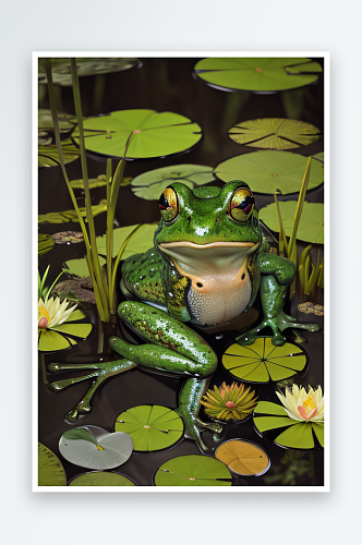 青蛙的绿色家园图案