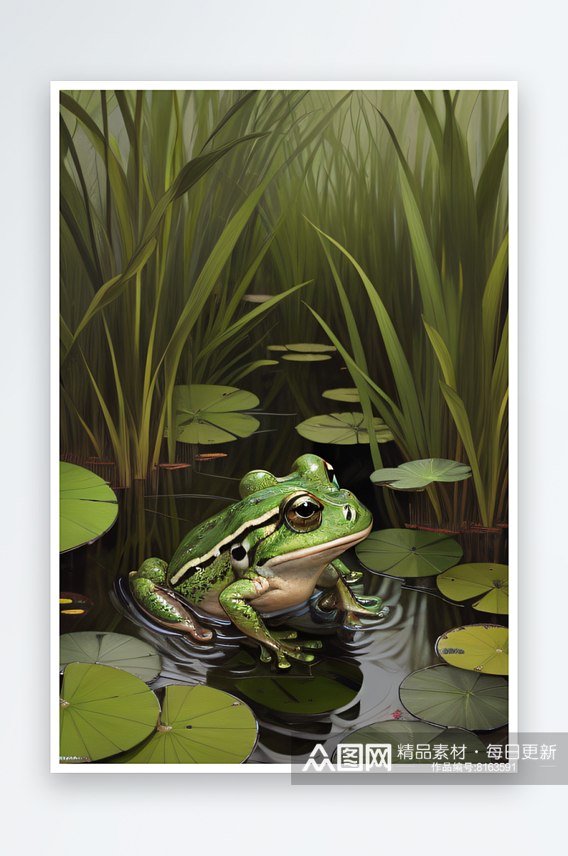 青蛙的绿色家园图案素材