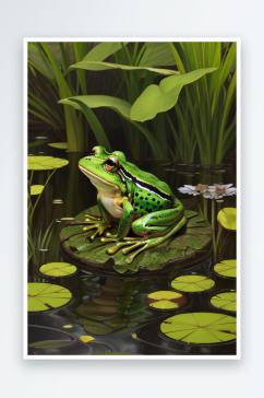 湿地荷塘中的小青蛙