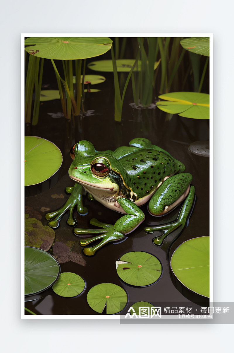 青蛙在水草丛中的舞蹈素材