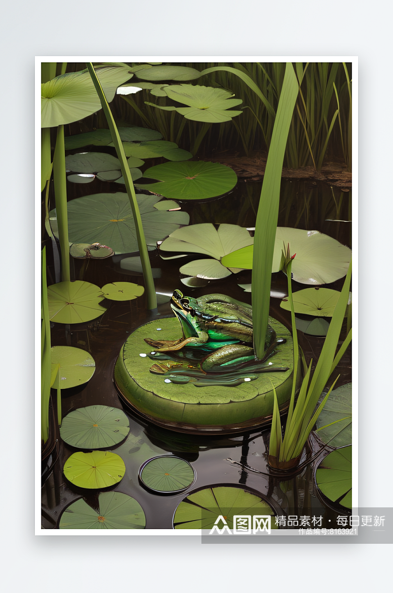 青蛙眼中的湿地绿洲素材