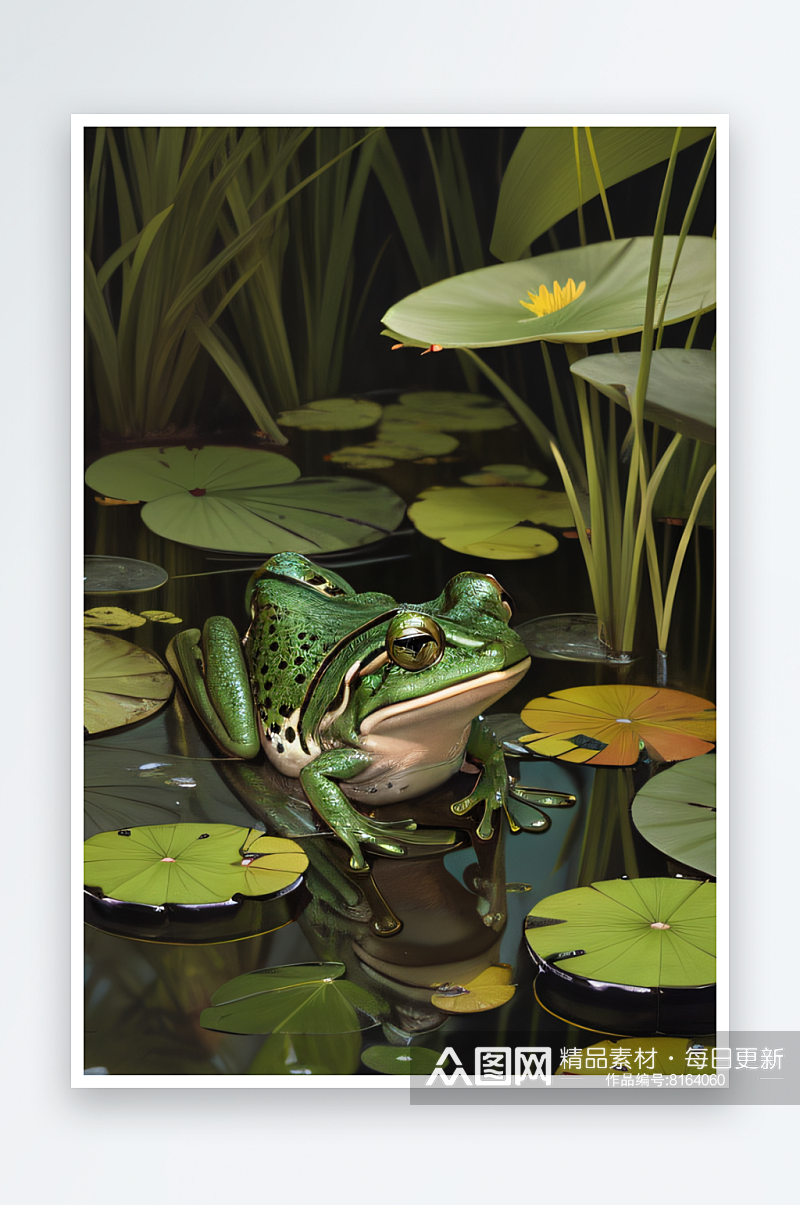 青蛙眼中的绿色自然天堂素材