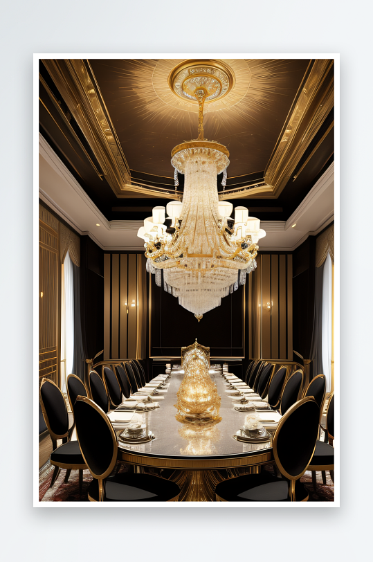 艺术装饰风格的吊灯与豪华用餐