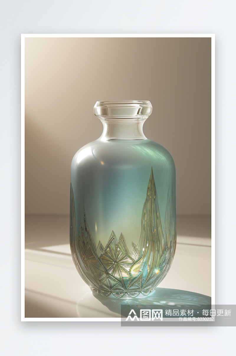 细腻光影艺术中的玻璃艺术品素材