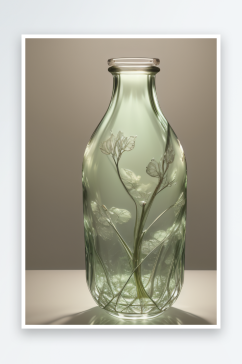 流动的艺术玻璃瓶中的曲线与光影