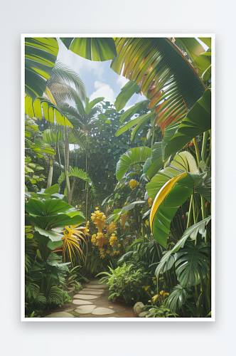 拥抱热带香蕉树下的丰盈与美丽