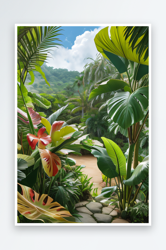 拥抱热带香蕉树下的丰盈与美丽