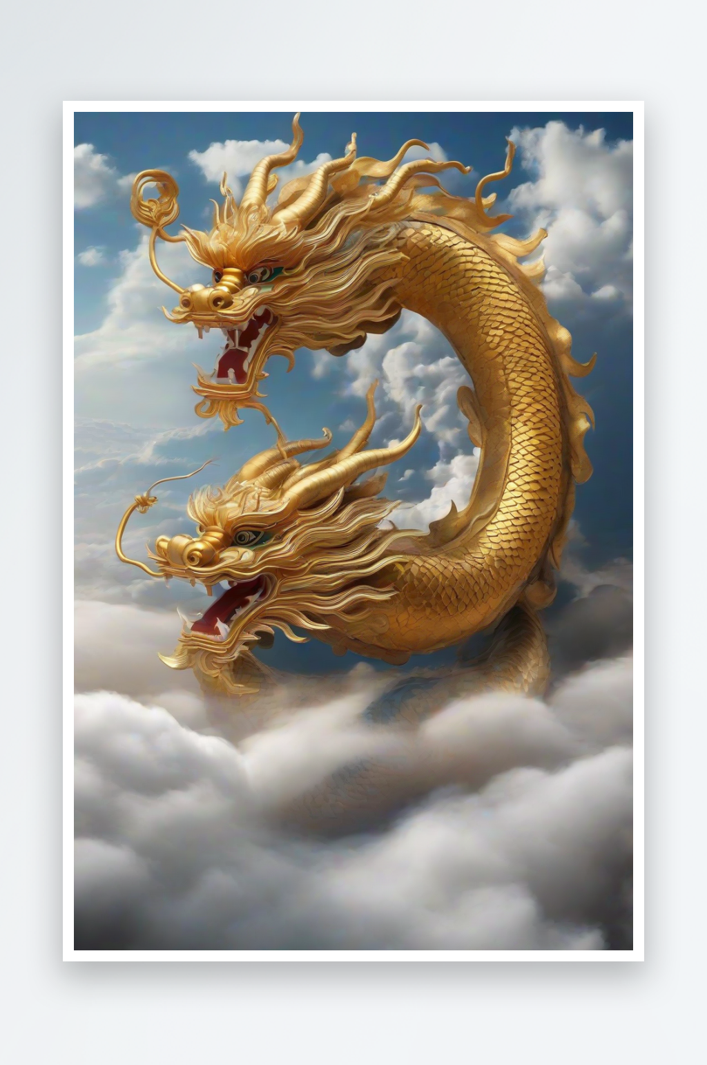 空中翱翔的中国神龙素材