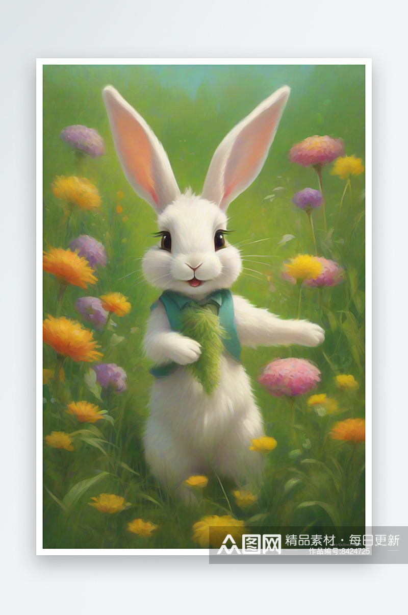 细腻镜头下的可爱兔子素材