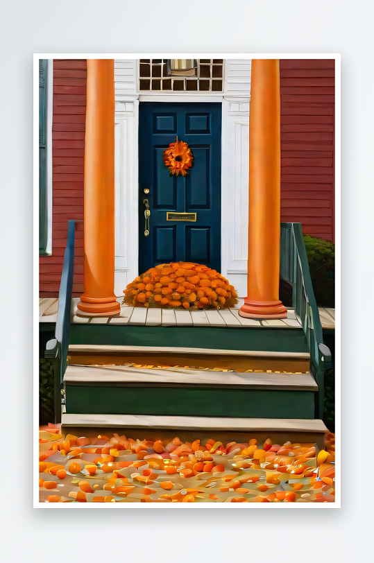 锡勒姆的秋天绚丽真实的油画