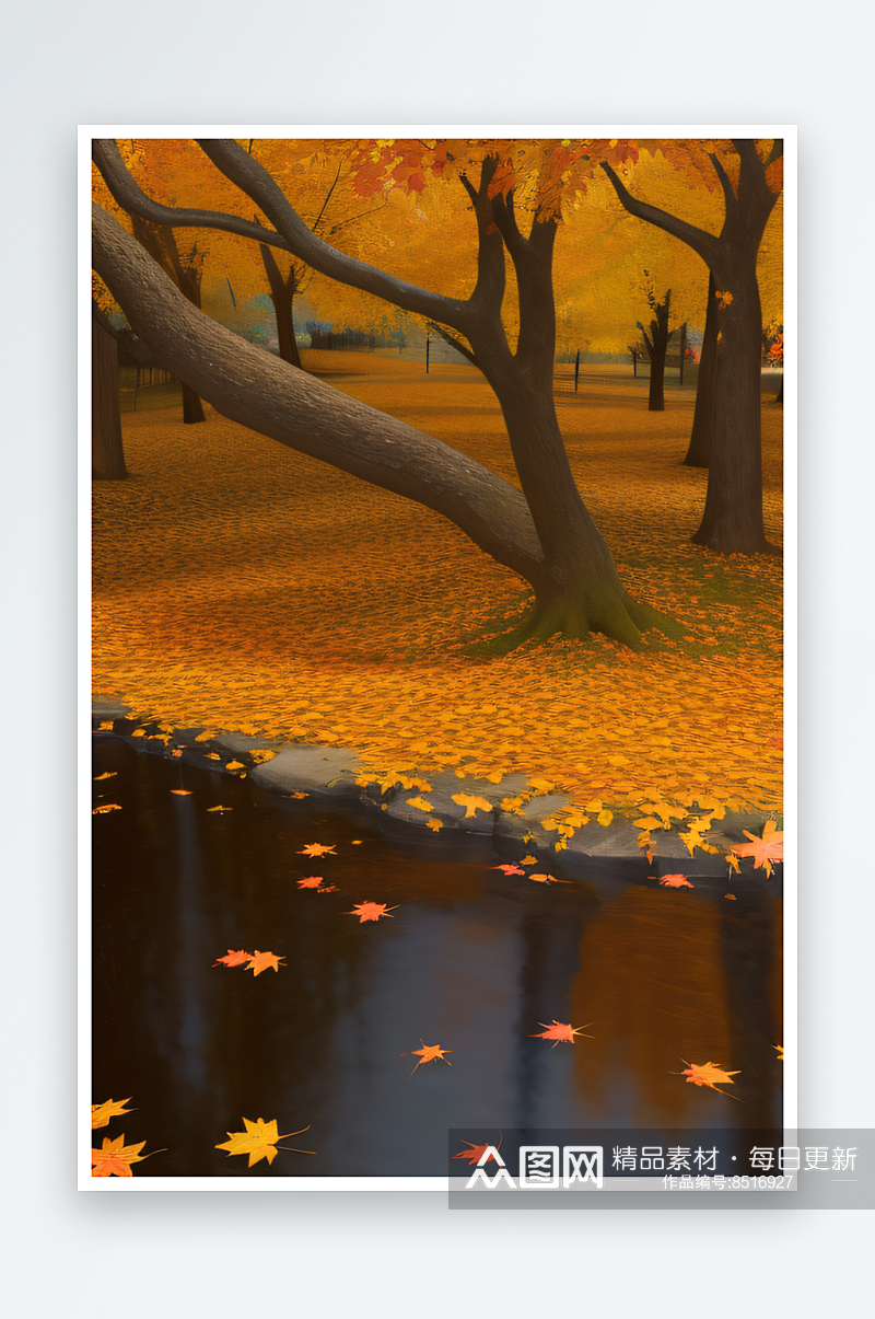 锡勒姆秋天绘画无限细节的真实之美素材