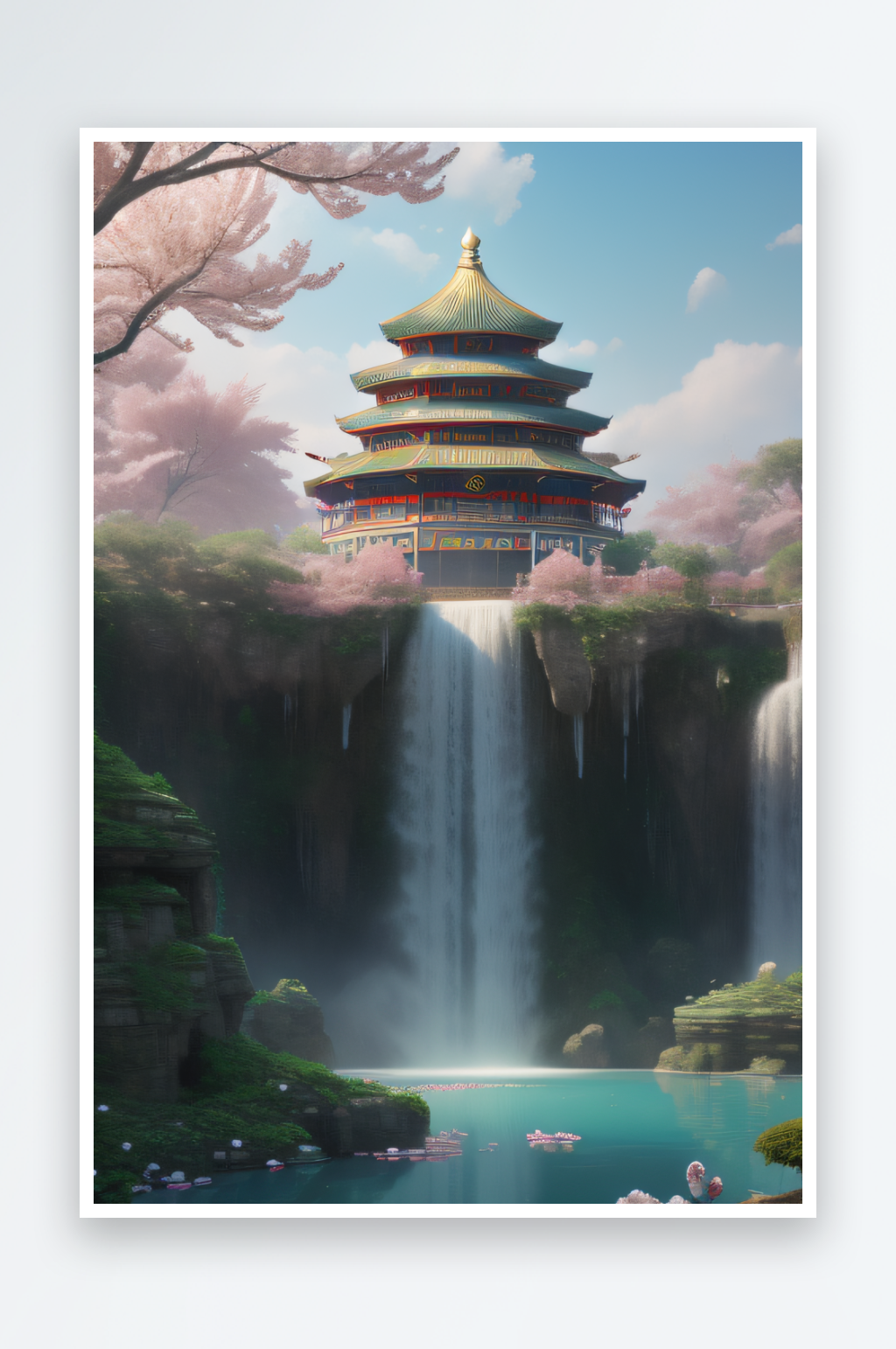 天空中绽放的超写实水晶宫素材