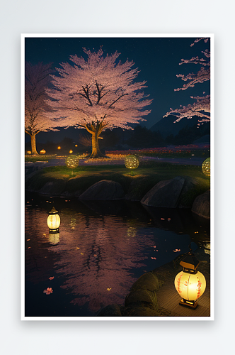 浪漫的画面中秋夜情景