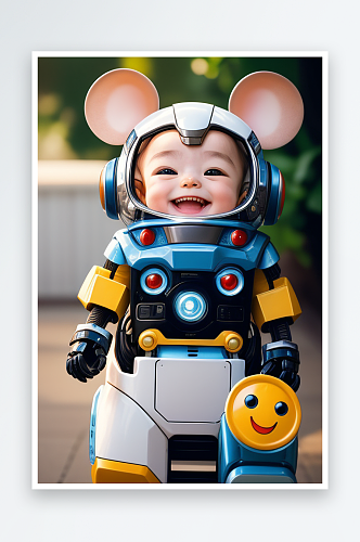 机器鼠宝宝可爱的笑容
