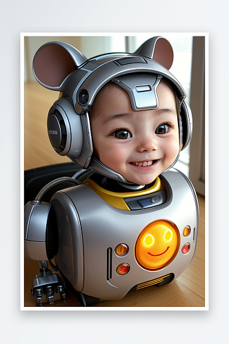 机器鼠宝宝的快乐时刻可爱的大眼睛