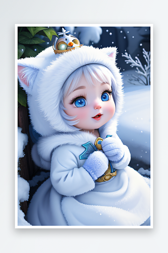 可爱宝贝猫咪穿上雪后女王装扮皮克斯风