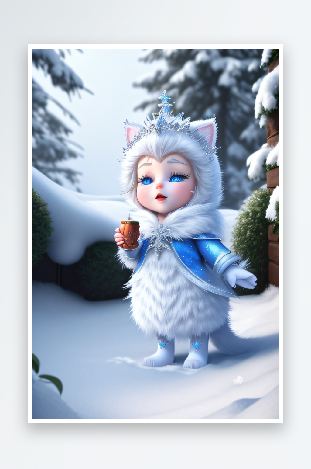 可爱宝贝猫咪变身雪后女王皮克斯之美素材