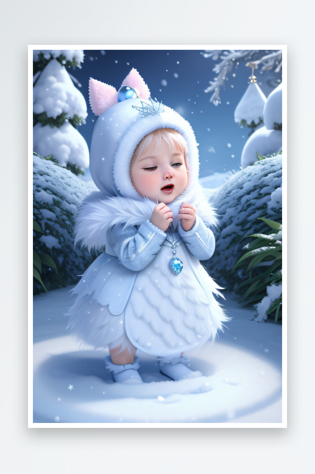 可爱宝贝猫咪穿上雪后女王装扮梦幻可爱素材