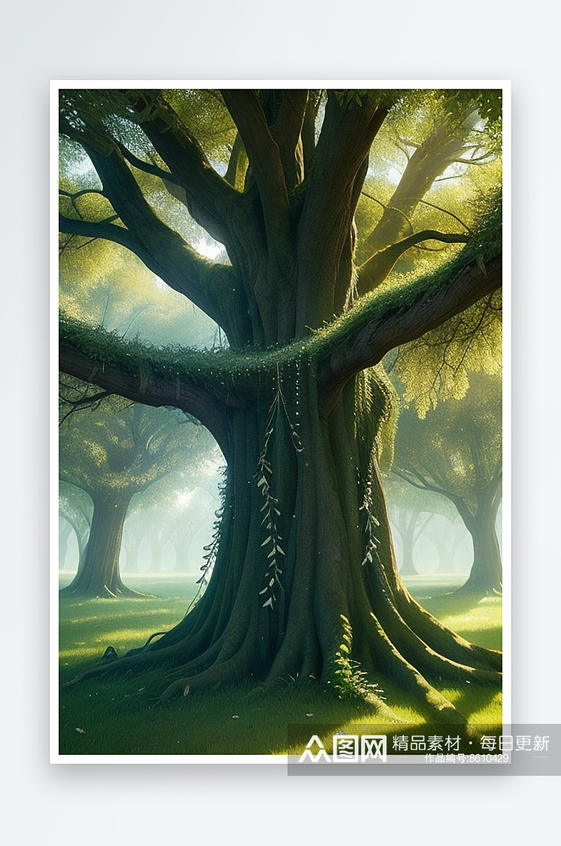 梦幻生命之树的神秘光芒素材
