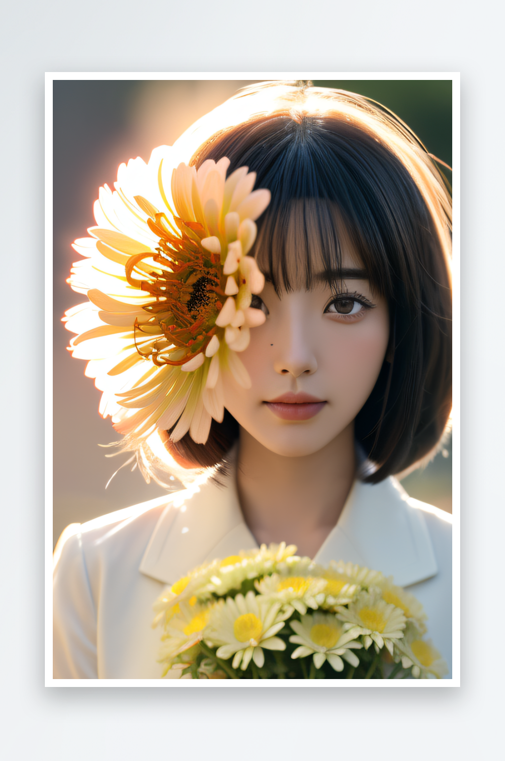 高清日本动画红花倒刺与璀璨的菊花素材
