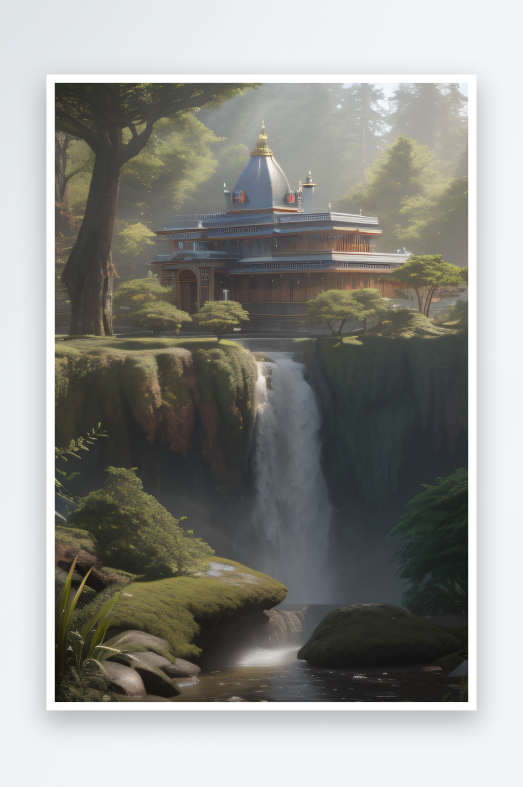 神秘维多利亚宫殿的鸟瞰视角素材