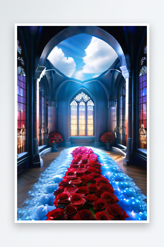 梦幻超高清红玫瑰与超真实CG渲染