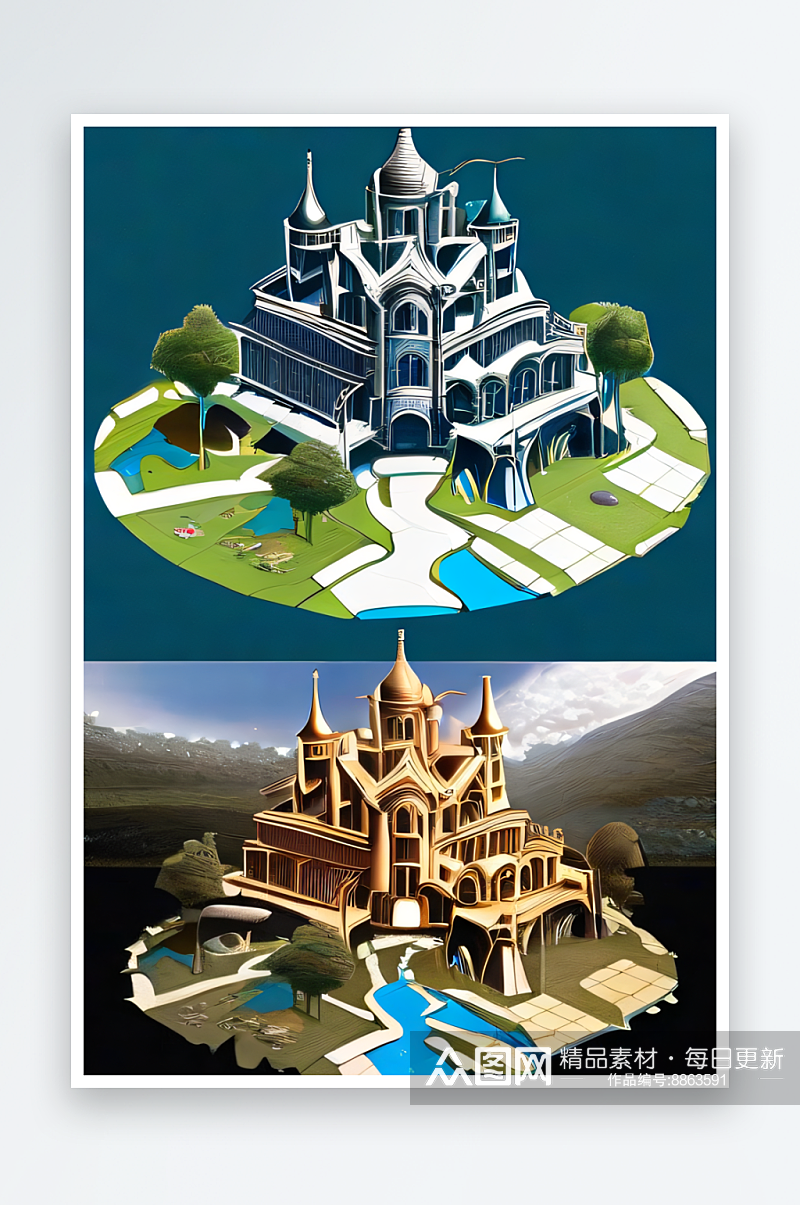 魔法宫殿的4K超高清图纸素材