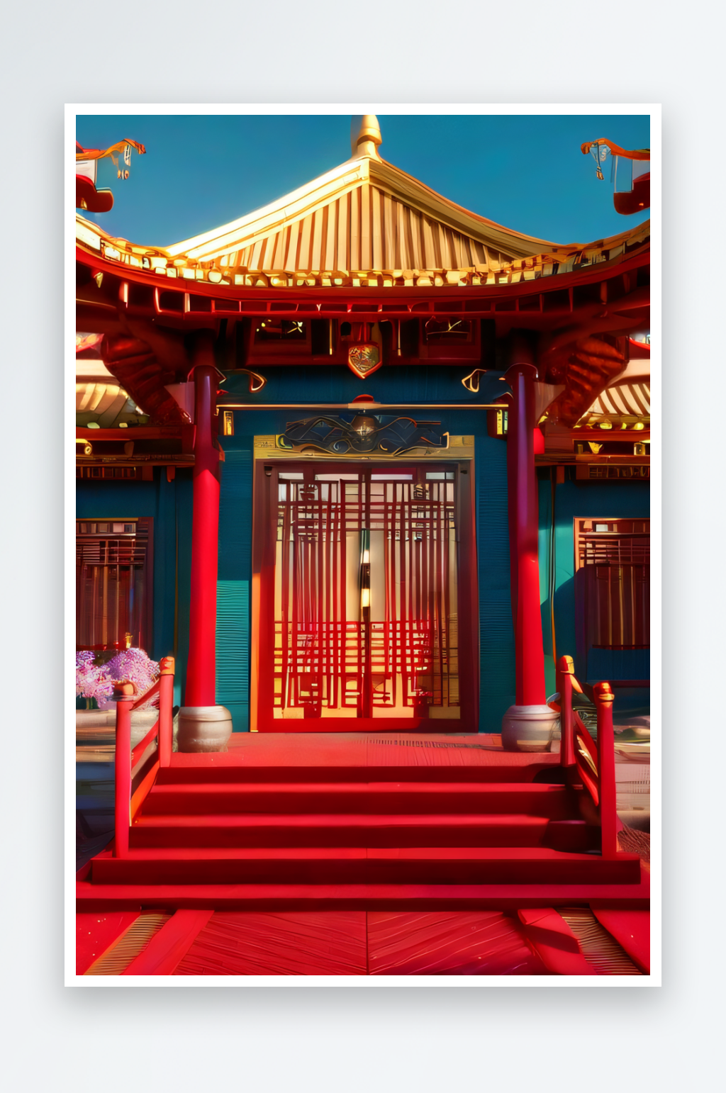珠宝点缀的幻想中国宫殿如动漫一般绚烂素材