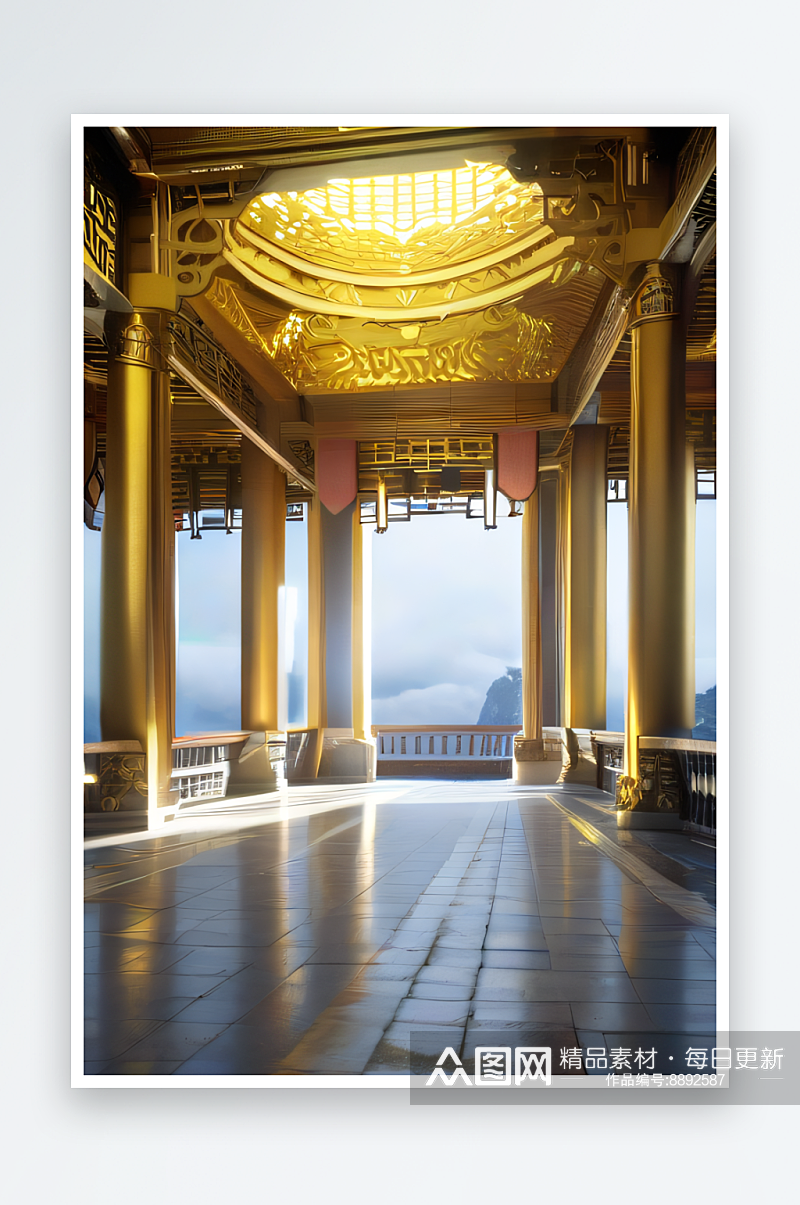 灿烂绚丽梦幻般的中国宫殿之美素材