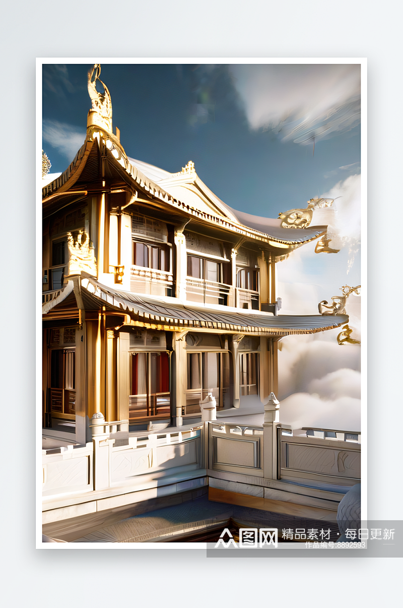 灿烂绚丽梦幻般的中国宫殿之美素材