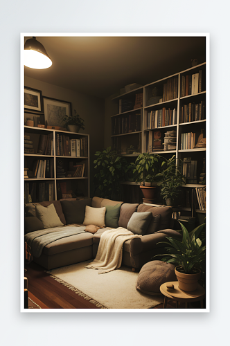 绿植环绕的舒适客厅温馨惬意