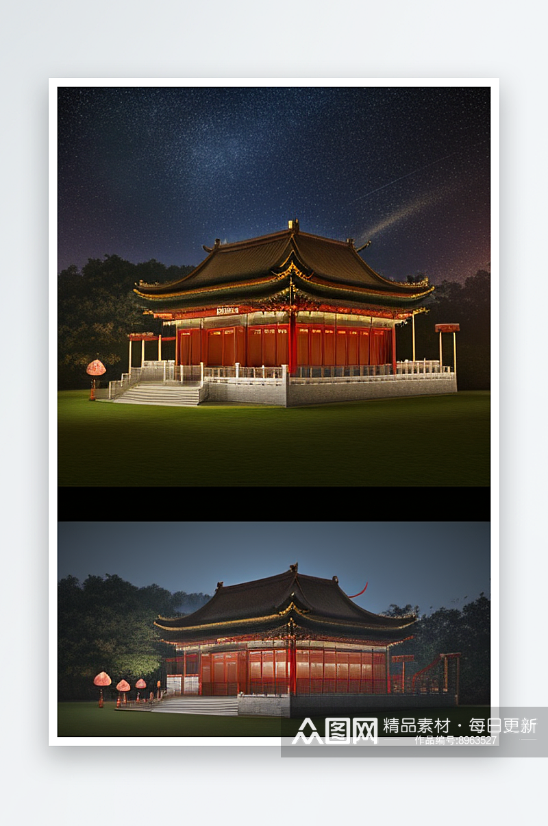 超高清中国风宫殿细节清晰可见素材