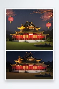 营造梦幻感中国风宫殿的光影效果