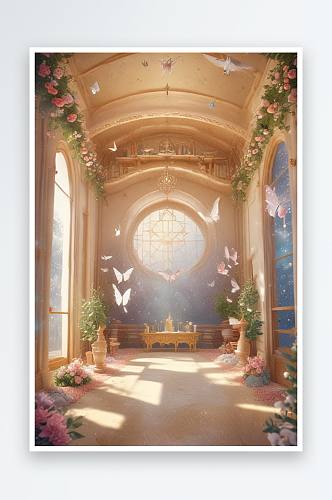 梦幻教堂中的神秘蝴蝶精灵