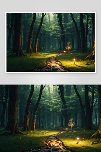 童话世界中的魔幻清新森林