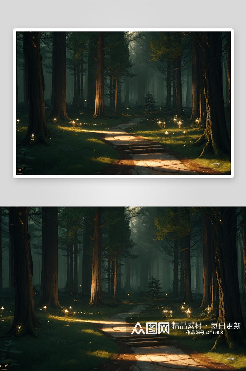 梦幻般的童话森林风景素材