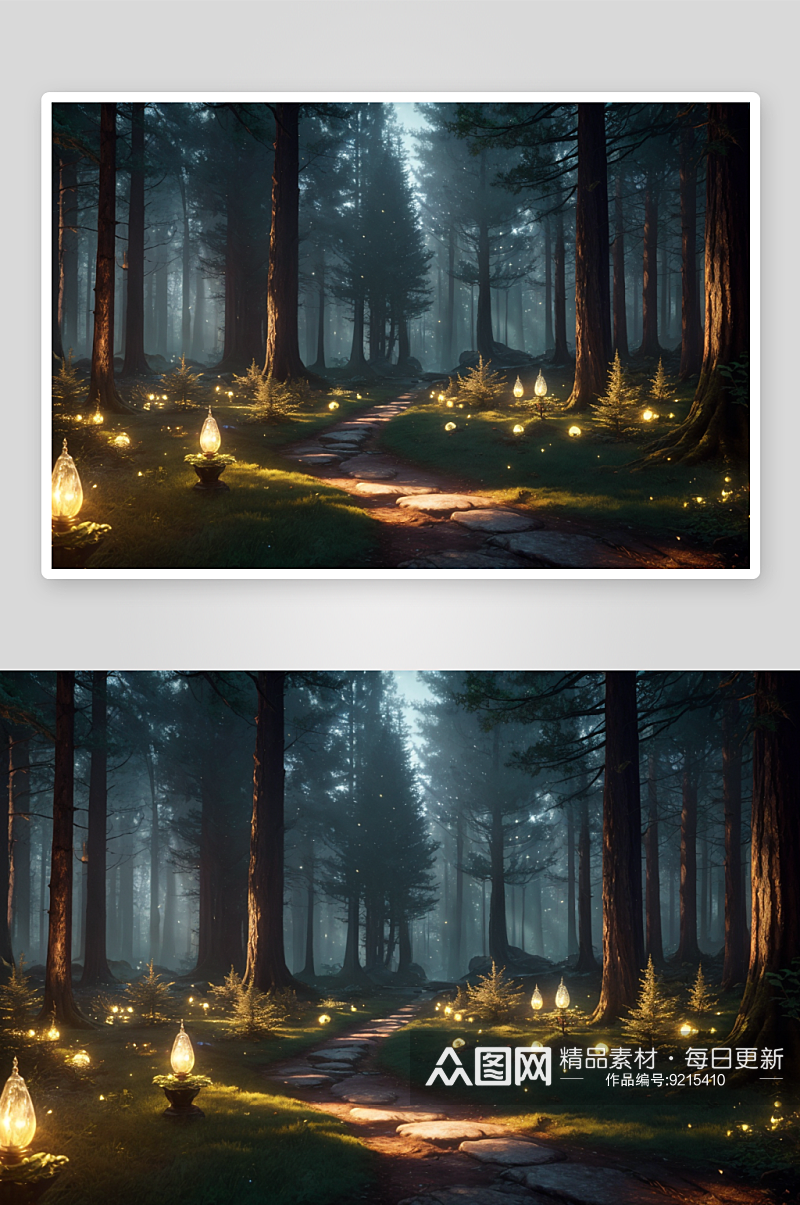 梦幻般的童话森林风景素材