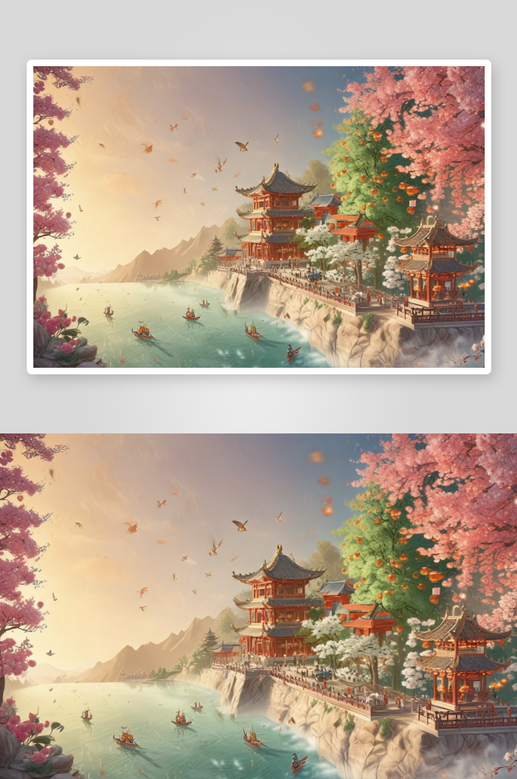 唐代繁华景象插画的游艺娱乐与民俗活动素材