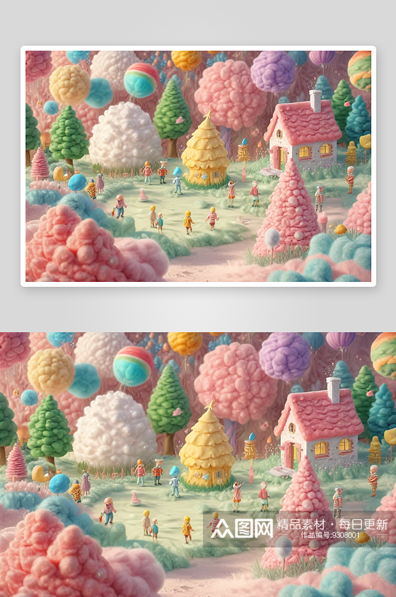 童年乐园探寻棉花糖屋的美好时光素材