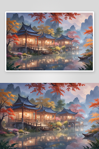 中国湖中船亭画传承千年的文化瑰宝