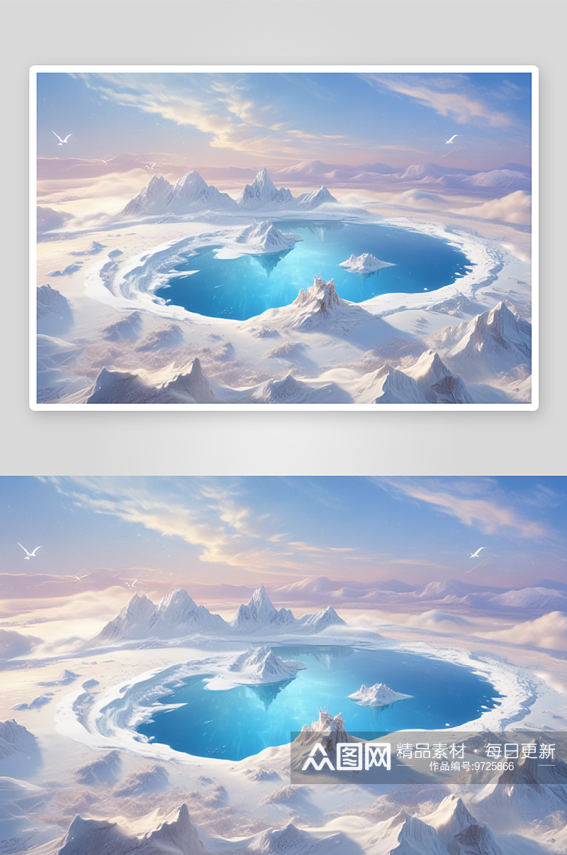 冰湖云彩的季节与变化规律素材