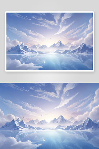 冰湖云彩的风景与人文意义