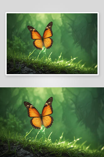 蝴蝶插画绚丽色彩的舞动之美