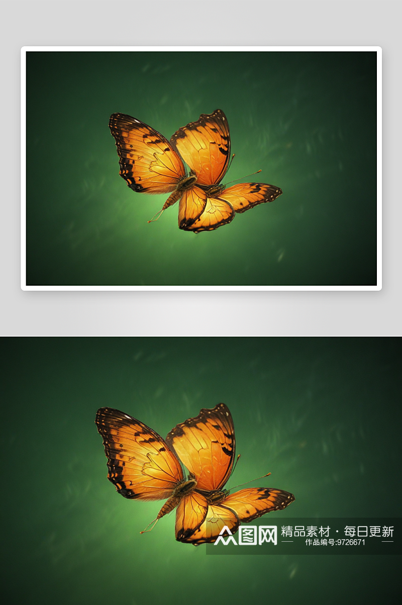 蝴蝶插画绚丽色彩的舞动之美素材
